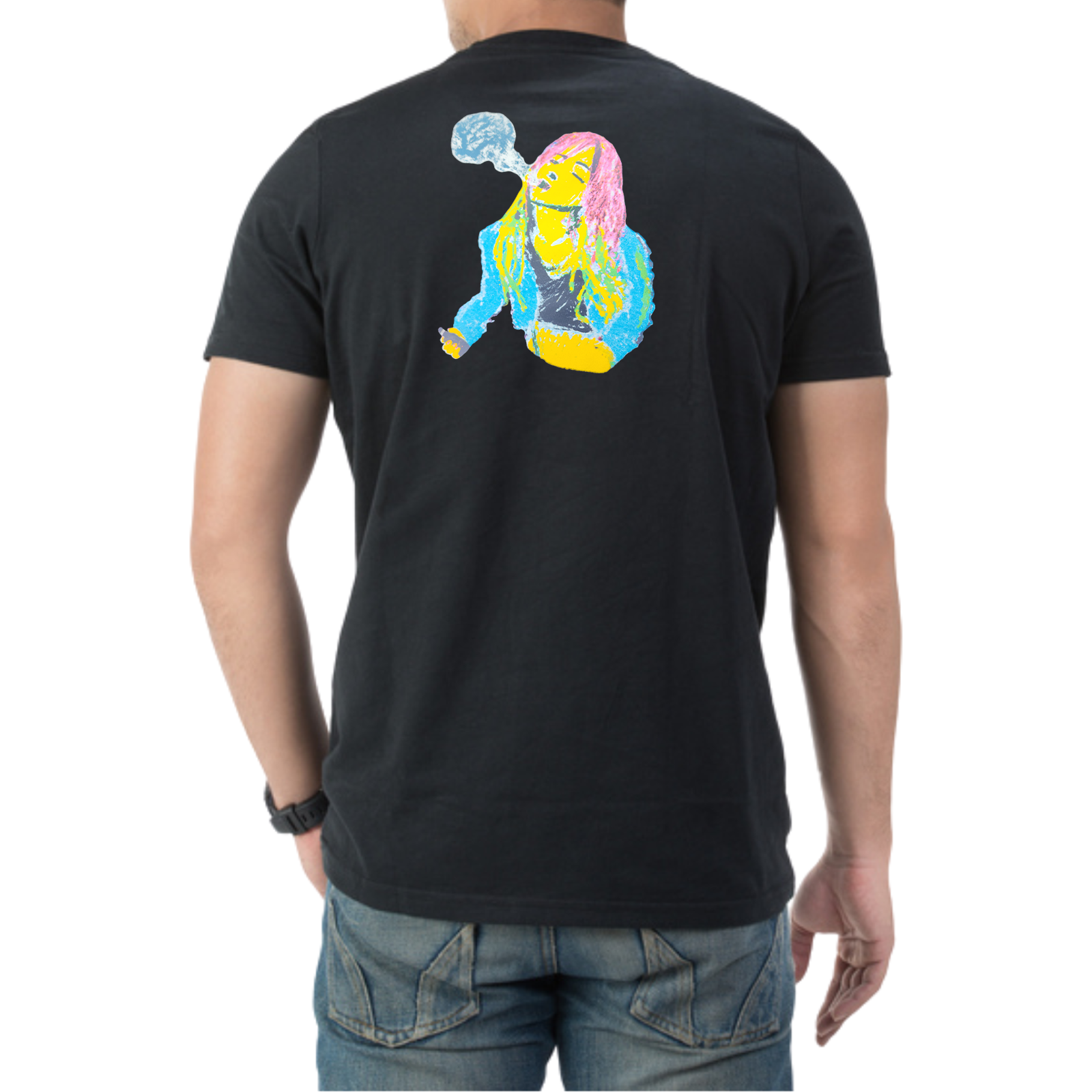 Rose Vaping Men's Relaxed Fit Round Neck T-Shirt - Comfort and Style Combined