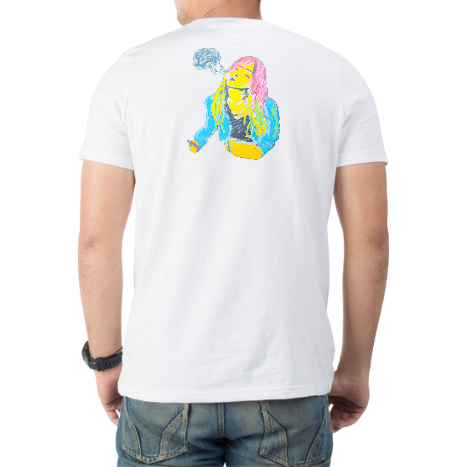 Rose Vaping Men's Relaxed Fit Round Neck T-Shirt - Comfort and Style Combined