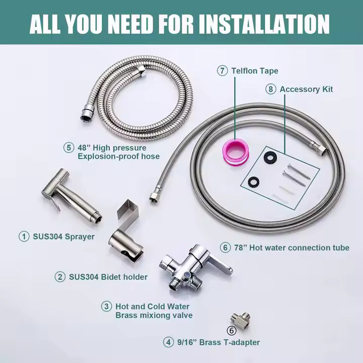 HOT N COLD Personal Hygiene Sprayer with Temperature Control Valve